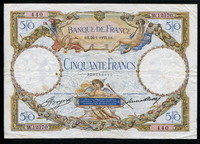 프랑스 France 1933, 50Francs, P80b, 미품 핀홀