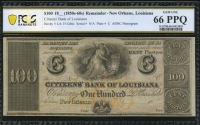 미국 1850-1860년 루이지애나주 뉴올리언스 100달러 PCGS 66 PPQ 완전미사용