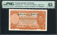 호주 Australia 1942, 10 Shillings, P25b, PMG 45 극미품