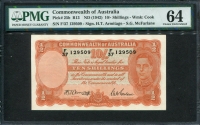 호주 Australia 1942, 10 Shillings, P25b, PMG 64 미사용