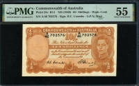 호주 Australia 1949, 10 Shillings, P25c, PMG 55 준미사용