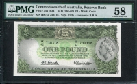 호주 Australia 1961-1965, 1 Pound, P34a, PMG 58 준미사용