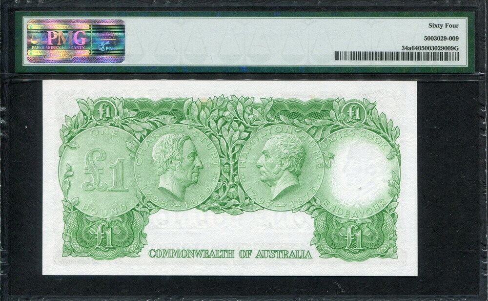 호주 Australia 1961-1965, 1 Pound, P34a, PMG 64 미사용