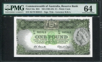 호주 Australia 1961-1965, 1 Pound, P34a, PMG 64 미사용