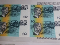 호주 Australia 1991, 10 Dollars, P45g, 4장 연결권 미사용