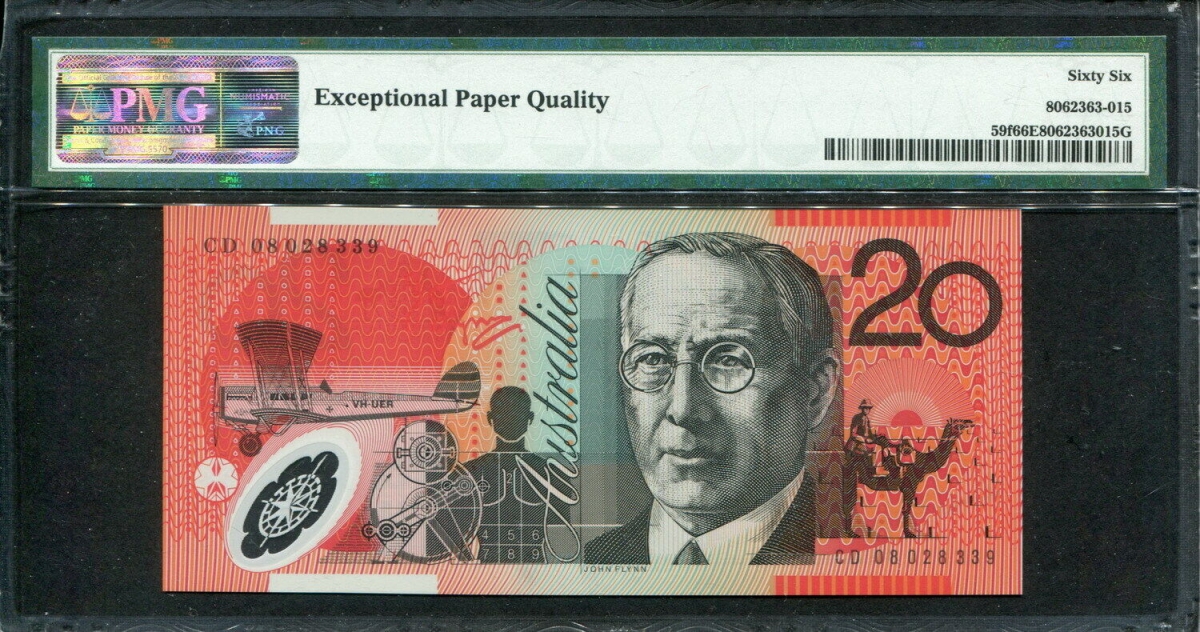호주 Australia 2008, 20 Dollars, P59f, PMG 66 EPQ 완전미사용