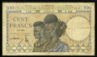 프랑스령 서아프리카 French West Africa 1941 ( 1936-1940 ), 100 Francs, P23, 보품