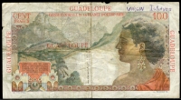 과들루프 Guadeloupe 1947-1949, 100 Francs, P35, 보품