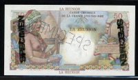 레위니옹 Reunion 1947, 50 Francs Specimen, P44s, 미사용