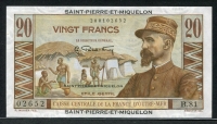 생피에르 미클롱 Saint Pierre & Miquelon 1950-1960, 20 Francs, P24, 미사용