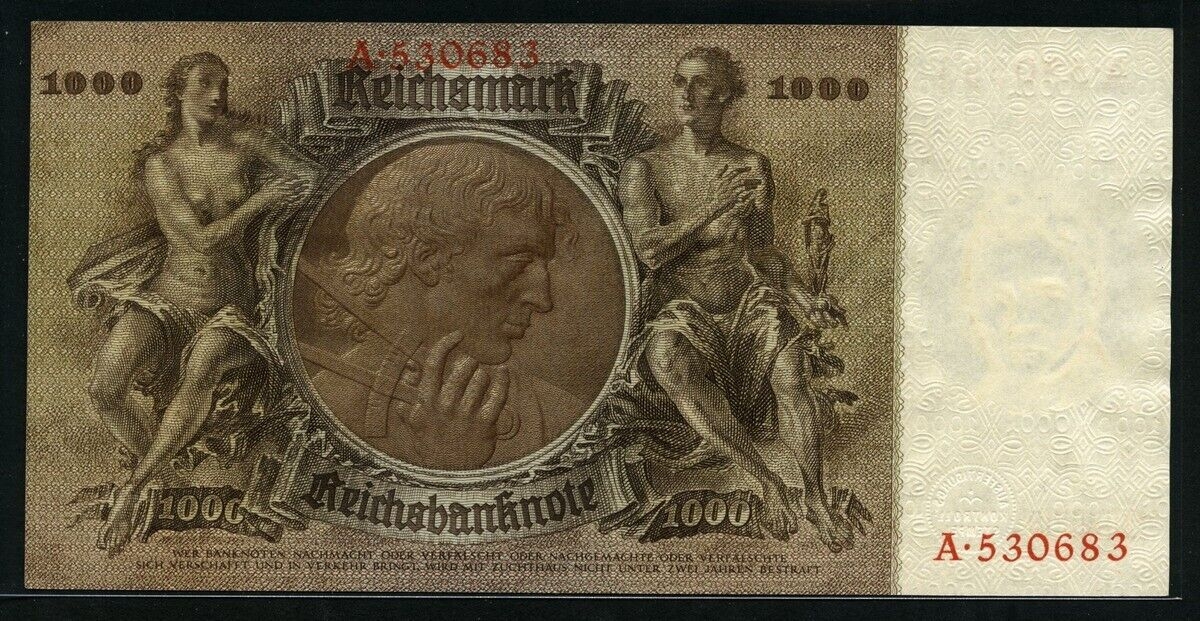 독일 Germany 1936, 1000 Reichsmark, P184, 미사용