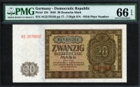 독일 Germany Democratic Rep 1948,20Deutsche Mark, P13b, PMG 66 EPQ 완전미사용