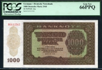 독일 Germany Democratic Republic 1948, 1000 Deutsche Mark, P16a, PCGS 66 PPQ 완전미사용
