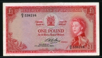 로디지아 Rhodesia 1964, 1 Pound, P25, 미품