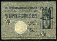 네덜란드 Netherlands 1929, 50 Gulden, P47, 미품
