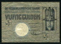 네덜란드 Netherlands 1931, 50 Gulden, BQ078236, P47, 미품