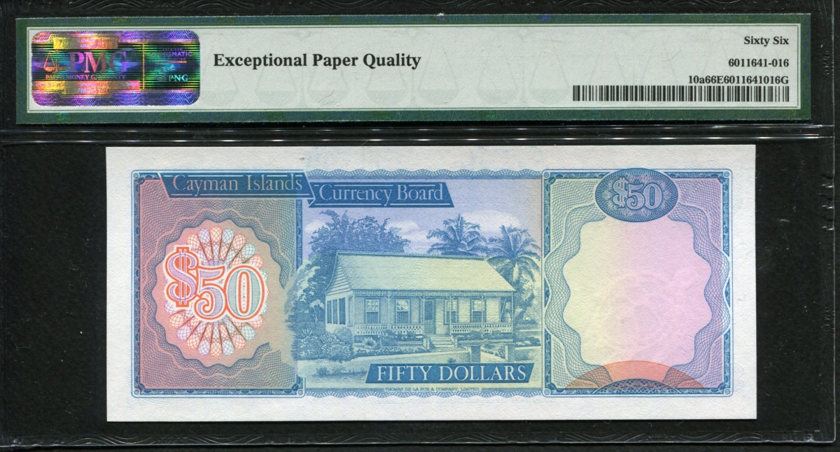 케이만 Cayman Islands 1974 ( 1987 ) 50 Dollars, P10a, PMG 66 EPQ 완전미사용