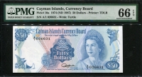 케이만 Cayman Islands 1974 ( 1987 ) 50 Dollars, P10a, PMG 66 EPQ 완전미사용