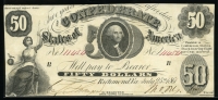 미국 1861년 아메리카 남부 연합 50달러 미품