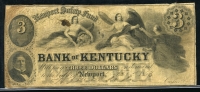 미국 1953-1854년 로드아일랜드주 Rhode Island주 Kentucky 은행 3달러 보품
