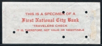 미국 1956년 First Naional City Bank of New York 20달러 수표 견양권 준미사용