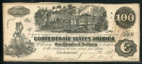 미국 1862 남북전쟁 아메리카 남부 연합 100 달러 준미사용+
