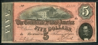 미국 1864 아메리카 남부 연합 5 달러 준미사용