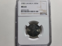 한국은행 1985년 100원 NGC MS 64 미사용