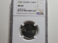 한국은행 1999년 100원 NGC MS 64 미사용