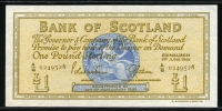 스코틀랜드 Scotland 1966 1 Pound P105a 미사용