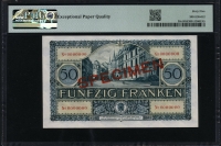 룩셈부르크 Luxembourg 1932 50 Francs P38s1 Specimen PMG 65 EPQ 완전미사용
