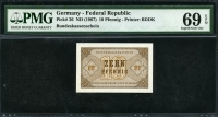 독일 Germany Federal Republic 1967 10 Pfennig, P26, PMG 69 EPQ 완전미사용 고등급
