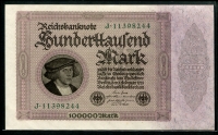 독일 Germany 1923 100000 Mark P83a 미사용