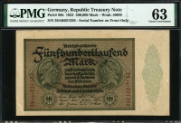 독일 Germany 1923 500000 Mark P88b PMG 63 미사용 (상태를 사진으로 확인 하세요)