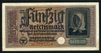 독일 Germany 1940-1945 German Occupied Territories WWII(독일점령지) 50 Reiachmark R140 준미사용(변색)