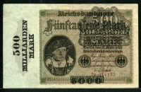 독일 Germany 1923 500 Milliarden Mark on 5000 Mark P124a 미품+