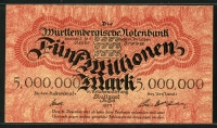 독일 German States 1923 5 Millionen Mark 5000000 S988 미사용