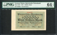독일 German States 1923 1 Million Mark S931 PMG 64 EPQ 미사용