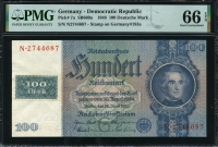 독일 Germany Democratic Republic 1948 100 Deutsche Mark, P7a PMG 66 EPQ 완전미사용