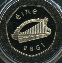 아일랜드 1988년 50 PENCE 프루프 ( KM# 26 13.50 g., Copper-Nickel, 30 mm )