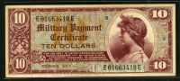 미국 1954년 군표 Series 521 10 Dollar, M35, 미품