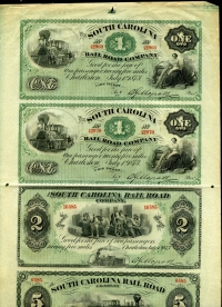 미국 1873년 ​사우스캐롤라이나주 철도회사 4장 연결권 준미사용 ( 반접어서보관 )