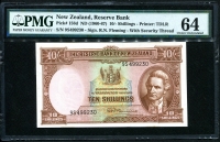 뉴질랜드 New Zealand 1967 10 Shillings P158d PMG 64 미사용