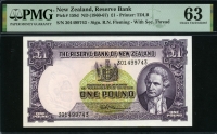 뉴질랜드 New Zealand 1960-1967 1 Pound P159d PMG 63 미사용 ( Minor Thinning )