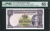 뉴질랜드 New Zealand 1960-1967 1 Pound P159d PMG 65 EPQ 완전미사용