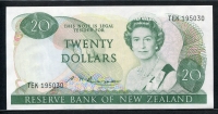 뉴질랜드 New Zealand 1985-1989 20 Dollars P173b 미사용