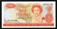뉴질랜드 New Zealand 1989-1992 5 Dollars P171c D.T.Brash 미사용