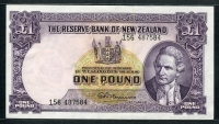 뉴질랜드 New Zealand 1960-1967 1 Pound P159d 극미품