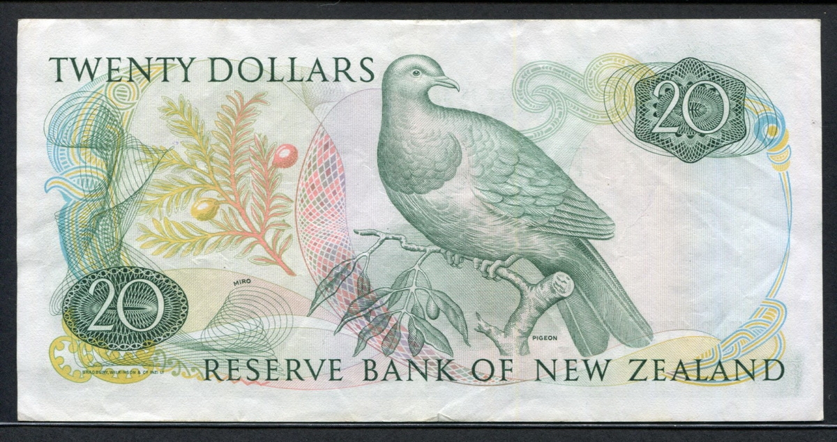 뉴질랜드 New Zealand 1981-1985 20 Dollars P173a 미품