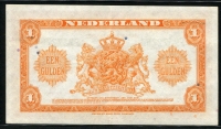 네덜란드 Netherlands 1943 1 Gulden, P6 극미품 (2개 핀홀)